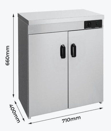 Elementry Stainless Steel Double Cabinet Plate Warmer 120 Plates PW-DE