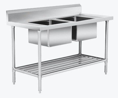 Modular System Double Centre Sink Bench with Pot Undershelf DSB7-1500C/A