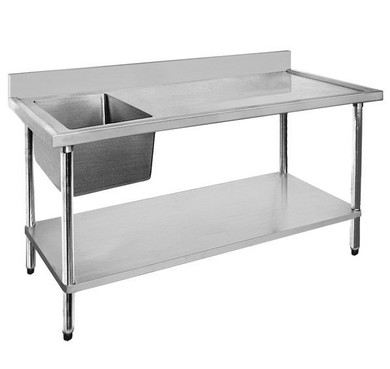 Economic 304 Grade SSLeft Single Sink Bench 1500x600x900 with 500x400x250 sink 1500-6-SSBL