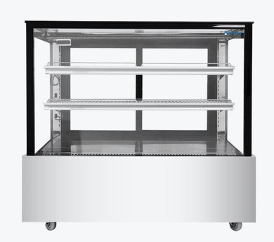 Bonvue Black Trim Square Glass Cake Display 2 Shelves - SSU120-2XB