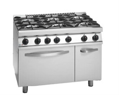 CG7-61H Fagor 700 Series Natural Gas 6 Burner with Gas Oven and Neutral Cabinet under