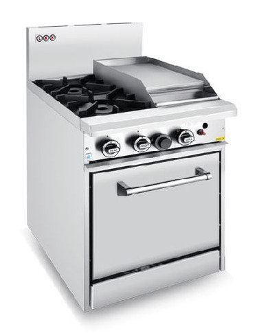 LKK LKKOB4C+O 2 Gas Open Burner Cooktop & 300mm RHS Griddle + Static Oven
