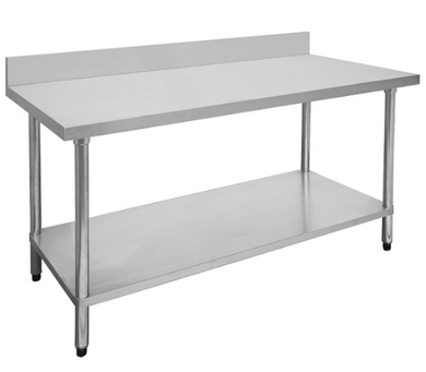 900x600mm Commercial Stainless Steel Table with Splashback (304 Grade) | 0900-6-WBB