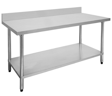 1200x600mm Commercial Stainless Steel Table with Splashback (304 Grade) | 1200-6-WBB