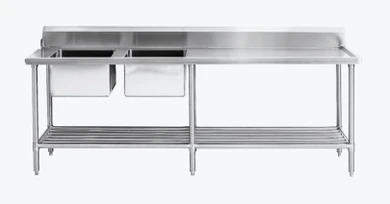 Modular Systems DSBD7-2400L/A Left Inlet Double Sink Dishwasher Bench (2400mm)