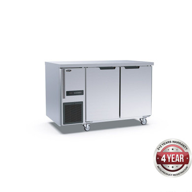 TL1200BT Stainless Steel Double Door Workbench Freezer 260Ltr