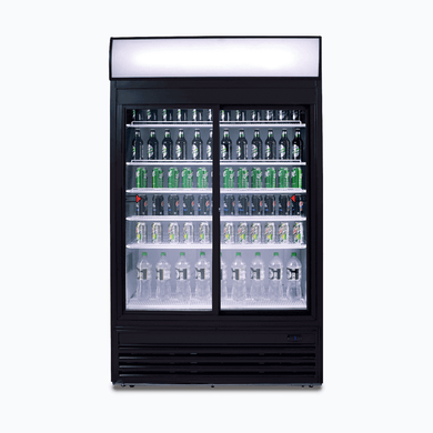 Bromic GM0980LS Upright Display Fridge 945L  2 Doors  Sliding - Flat Glass  Lightbox