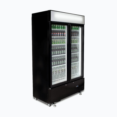 Bromic GM1000LBCAS - Upright Display Fridge - 960L - 2 Doors - Flat Glass - Cassette