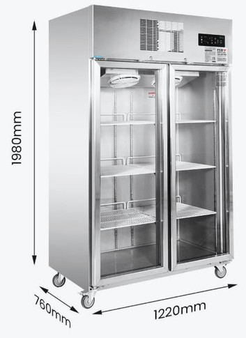 Thermaster Double Door Upright Display Fridge - SUCG1000