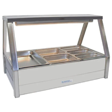Roband E23RD Straight Glass Double Row Commercial Hot Food Display Bar with Rear Roller Doors