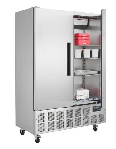 Polar GD880-A G-Series 960L Slimline Stainless Steel Double Door Commercial Upright Freezer