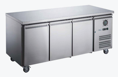 FED-X XUB7C18S3V 417L 3 Solid Door Stainless Steel Underbench Commercial Storage Fridge