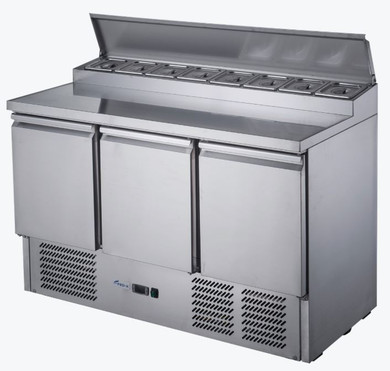FED-X Three Door Salad Prep Fridge - XGNS1300D