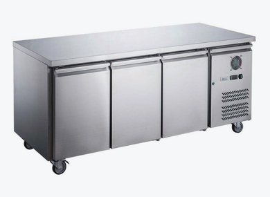 FED-X XUB6F18S3V 339L 3 Solid Door Stainless Steel Underbench Commercial Storage Freezer