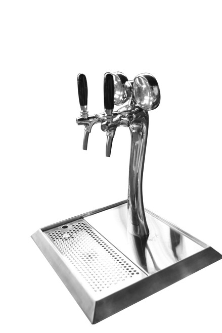 BTS-2W Two Way Beer Tower with Tap, LED Chrome Plated 