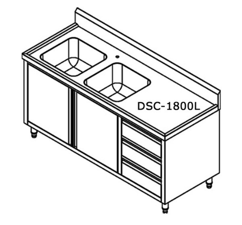 DSC-1800L-H KITCHEN TIDY CABINET WITH DOUBLE LEFT SINKS DSC-1800L-H KITCHEN TIDY CABINET WITH DOUBLE LEFT SINKS