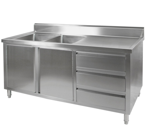 DSC-2100L-H KITCHEN TIDY CABINET WITH DOUBLE LEFT SINKS DSC-2100L-H KITCHEN TIDY CABINET WITH DOUBLE LEFT SINKS
