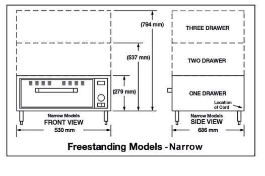 Hatco HDW-2N Free Standing Narrow Drawer Warmer
