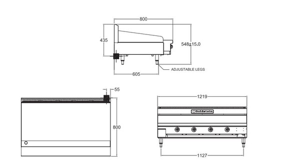 GPGDB48 Goldstein 800 Series 1220mm Gas Griddle