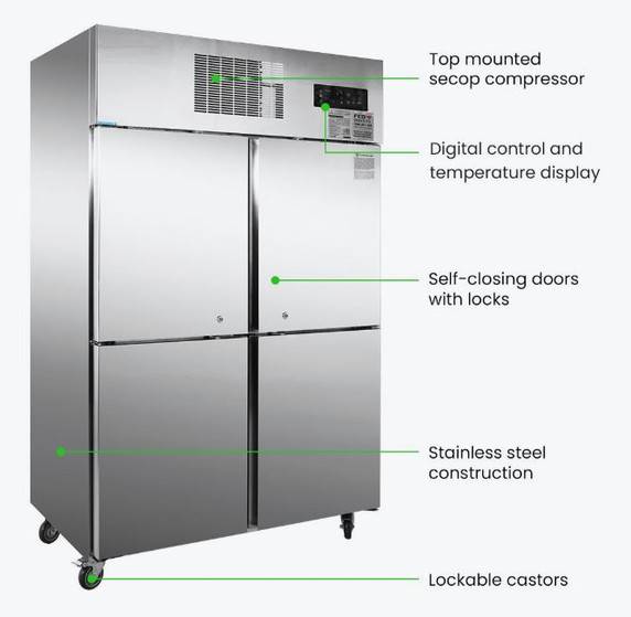 SUF1000 TROPICAL Thermaster 4 x Half door SS Freezer