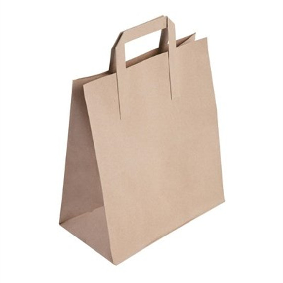 Fiesta CF592 Compostable Recycled Brown Paper Carrier Bags Large (Pack of 250)