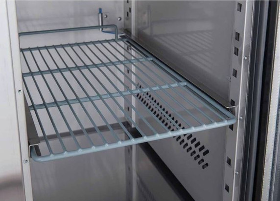 FED-X 3 Door Stainless Steel Commercial Sandwich & Salad Prep Bench | XSS8C20S3V