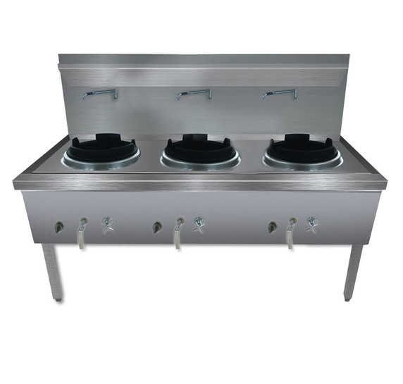 Gasmax Stainless Steel Waterless Nature Gas Triple Wok Gasmax Stainless Steel Waterless Nature Gas Triple Wok