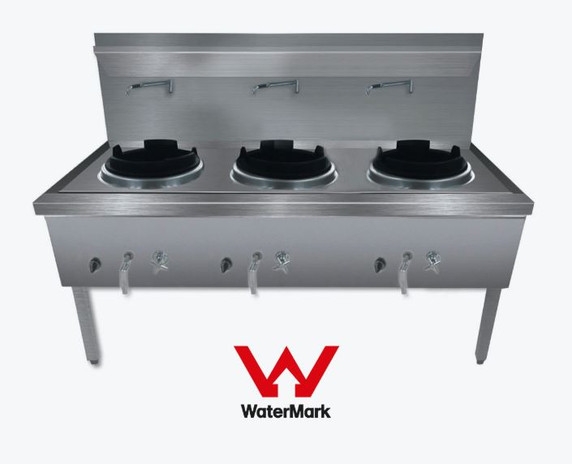 Gasmax Stainless Steel Waterless Nature Gas Triple Wok