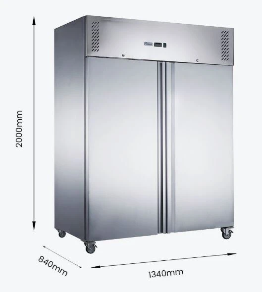FED-X XURC1200SFV 1236L 2 Door Upright Stainless Steel Commercial Storage Fridge
