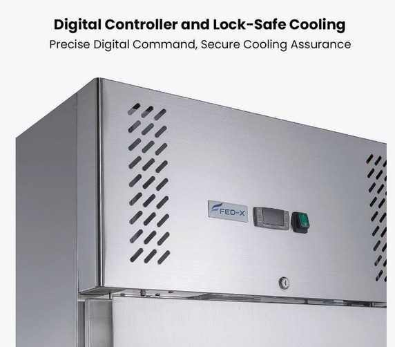 FED-X S/S Two Full Door Upright Freezer - XURF1200SFV