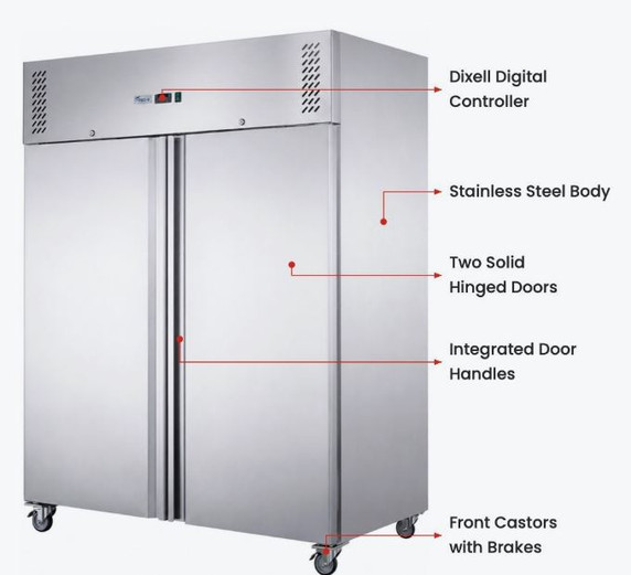 FED-X S/S Two Full Door Upright Freezer - XURF1200SFV