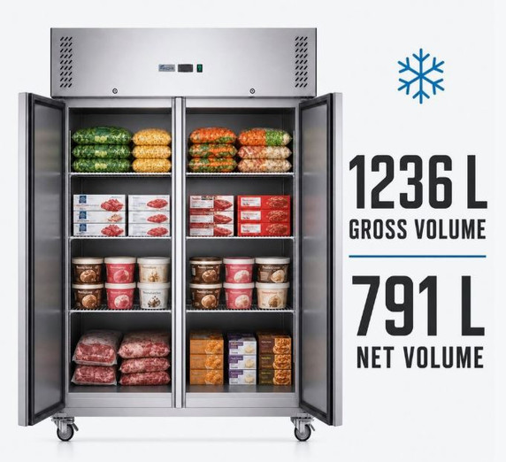 FED-X S/S Two Full Door Upright Freezer - XURF1200SFV