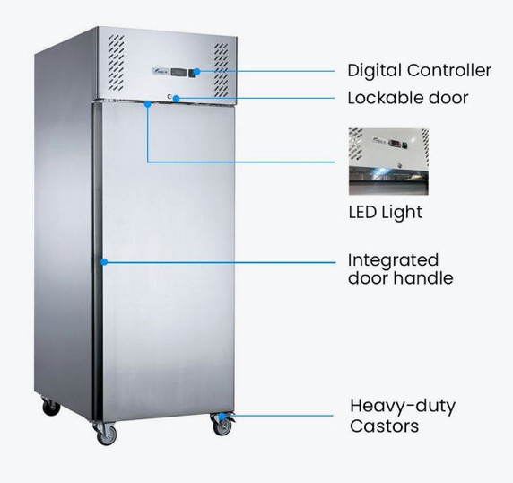 FED-X S/S Single Door Upright Fridge - XURC650SFV