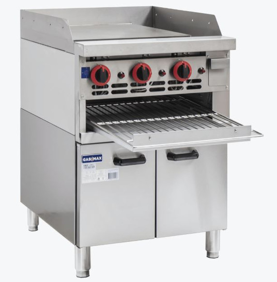 Gasmax GGS-24 Commercial 24-Inch Gas Griddle & Broiler Range – 45MJ Output