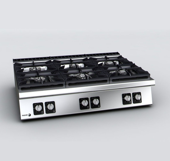 C-G960H Fagor 900 Series Gas 6 Burner 1200mm Width C-G960H Fagor 900 Series Gas 6 Burner 1200mm Width