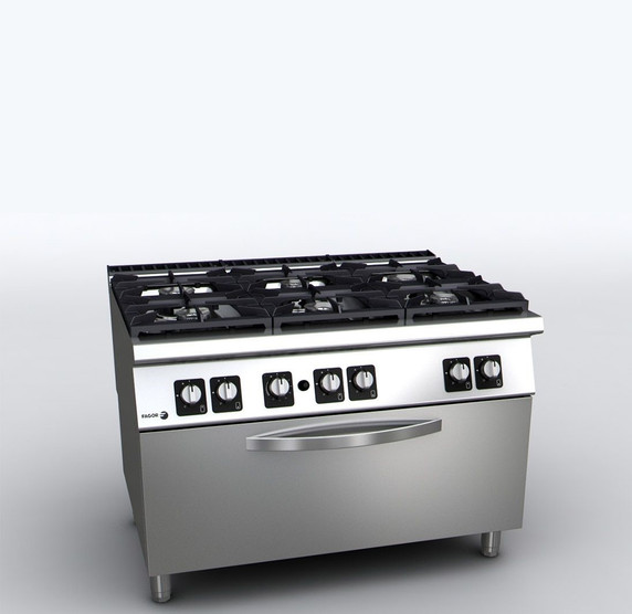 Fagor Kore 900 Series Gas 6 Burner with Gas Oven - C-G961OPH Fagor Kore 900 Series Gas 6 Burner with Gas Oven - C-G961OPH