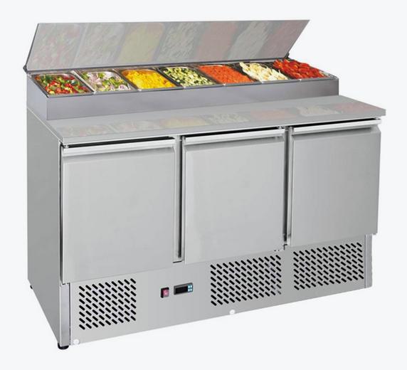 GNS1300D Three Door Compact Salad Prep Top GNS1300D Three Door Compact Salad Prep Top