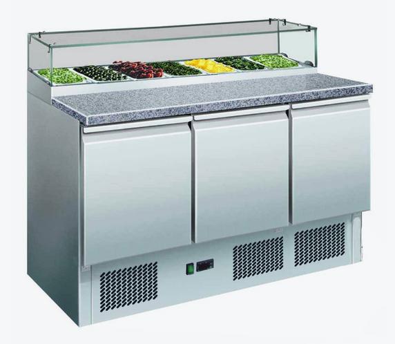 GNS1300E Three Door Salad Marble Prep Top GNS1300E Three Door Salad Marble Prep Top