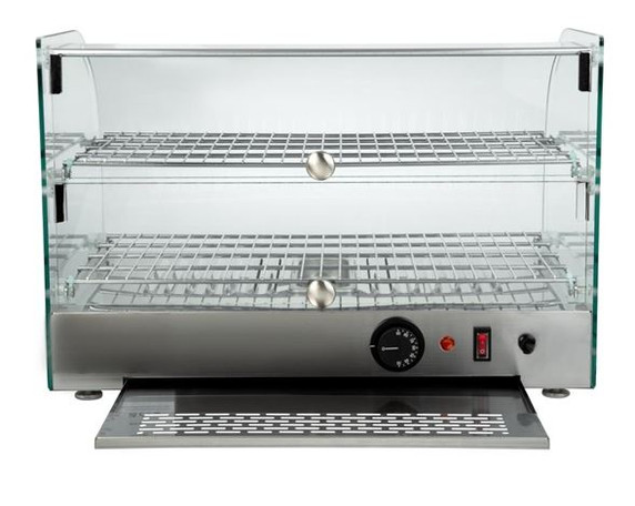 Apuro CK916-A 45L Curved Glass Heated Food Display Merchandiser