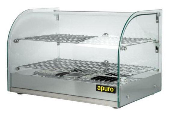 Apuro CK916-A 45L Curved Glass Heated Food Display Merchandiser