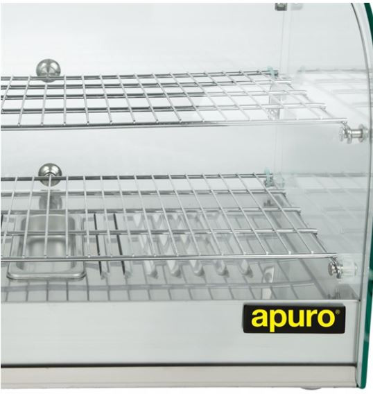 Apuro CK916-A 45L Curved Glass Heated Food Display Merchandiser