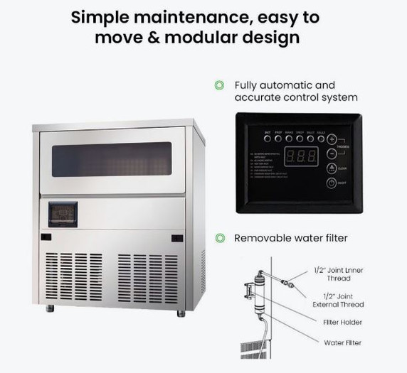 Blizzard SN-80C 95kg Commercial Crescent Ice Machine