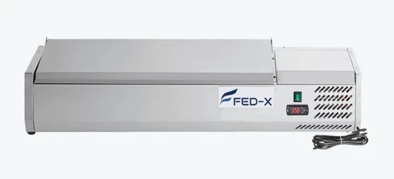 FED-X XVRX1200/380S 1200mm Stainless Steel Countertop Refrigerated Prep Topper Bench (4 x 1/3 GN)