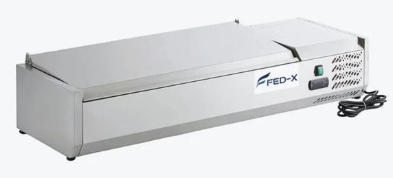 FED-X XVRX1200/380S 1200mm Stainless Steel Countertop Refrigerated Prep Topper Bench (4 x 1/3 GN)