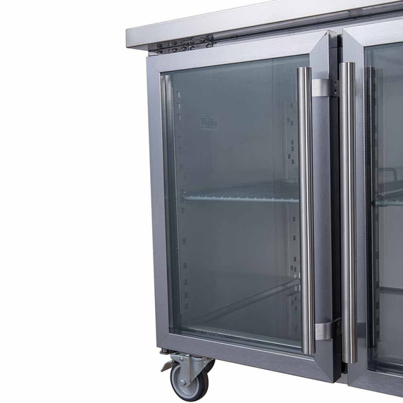 XUB6C13G2V FED-X Two Glass Door Bench Fridge 228L 1360mm Width