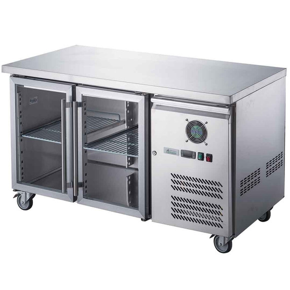 FED-X Two Glass Door Bench Fridge Stainless Steel - XUB6C13G2V FED-X Two Glass Door Bench Fridge Stainless Steel - XUB6C13G2V