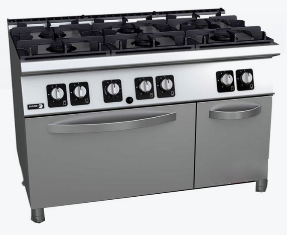 Fagor Kore 700 Series 6 Burner Gas Range with Gas Oven - C-G761H Fagor Kore 700 Series 6 Burner Gas Range with Gas Oven - C-G761H