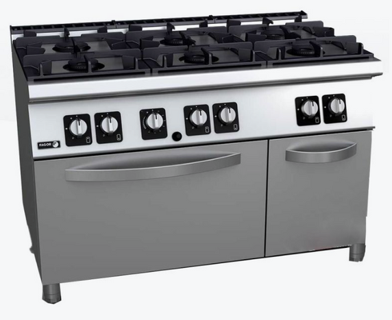 Fagor Kore 700 Series 6 Burner Gas Range with Gas Oven - C-G761H