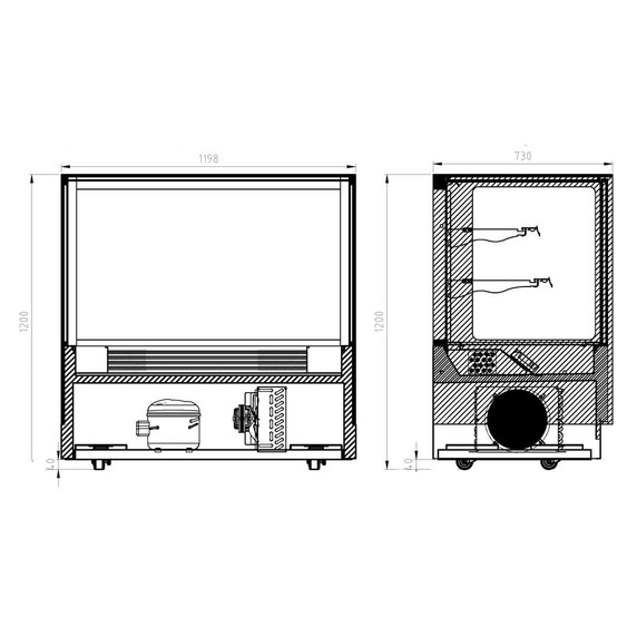 Modern 2 Shelves Cake or Food Display - GAN-1200RF2 Modern 2 Shelves Cake or Food Display - GAN-1200RF2