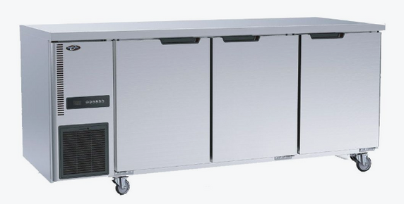 Thermaster Stainless Steel Triple Door Workbench Fridge - TL1800TN-3D